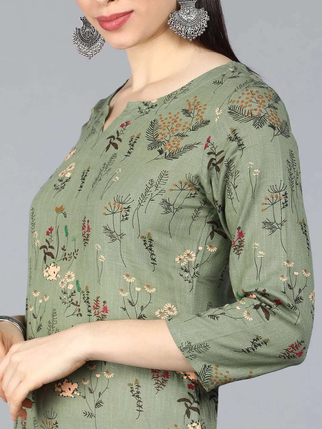 Women's Printed Cotton Kurta-VCK1267AB | Indian Kurtis Online