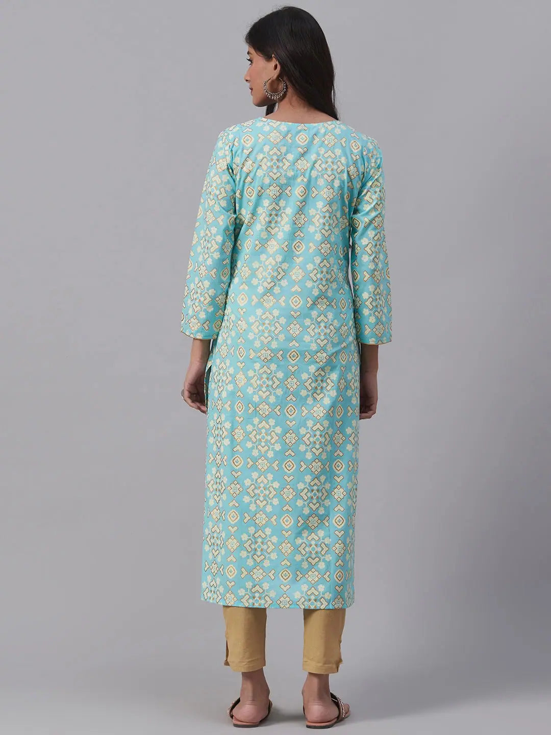Ahika Cotton Printed Indian Kurta Ladies - Festive Kurtis Online