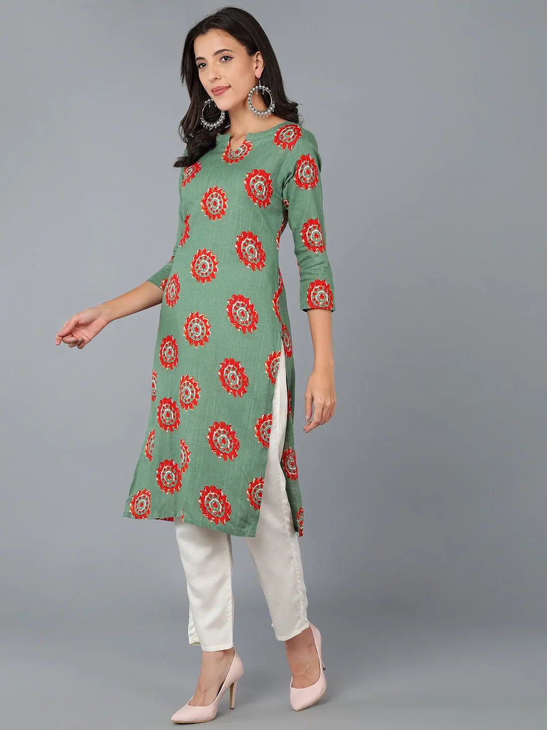 Ethnic Cotton Printed Kurta - Indian Kurtas for Ladies Online