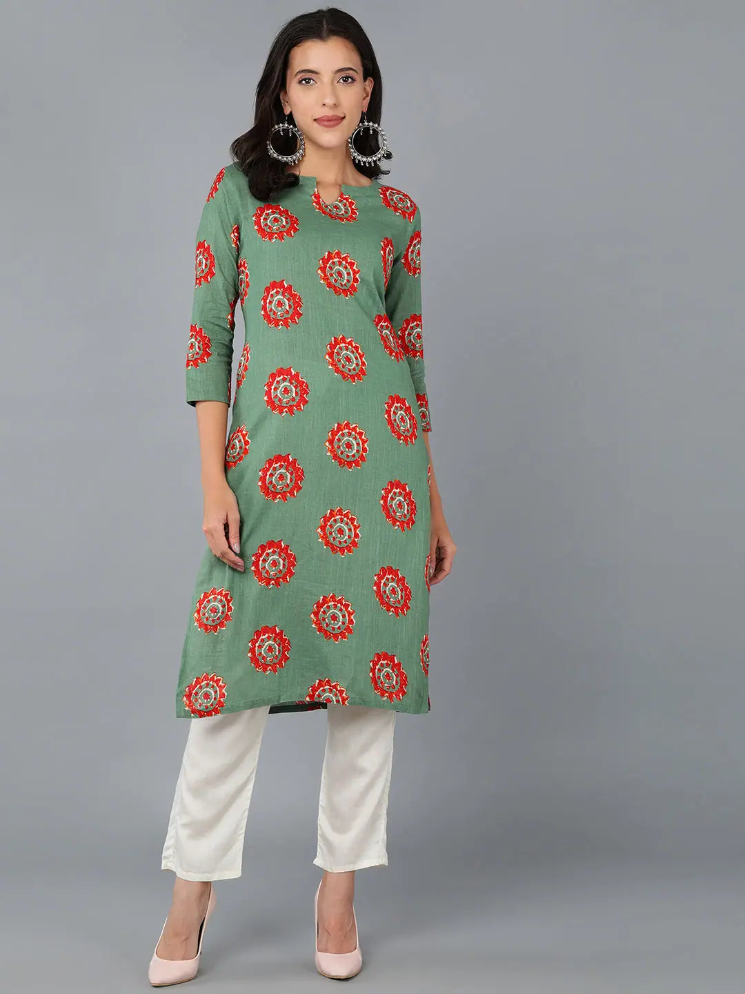 Ethnic Cotton Printed Kurta - Indian Kurtas for Ladies Online