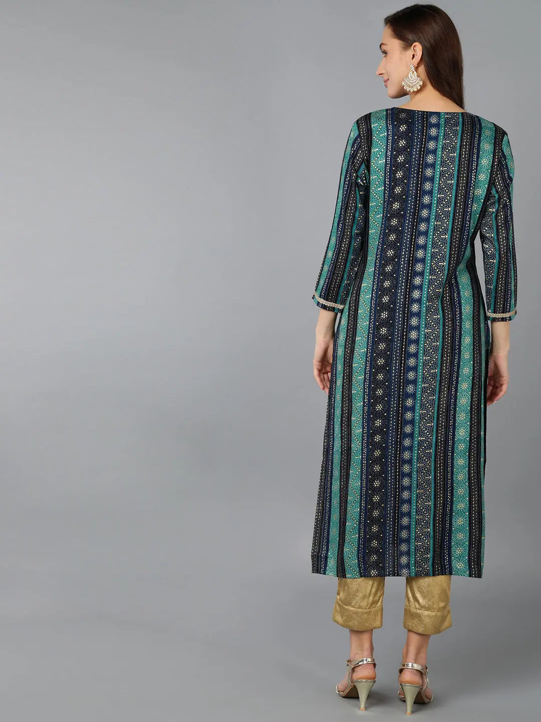 Embroidered Viscose Rayon Indian Kurta - Ahika Kurtis