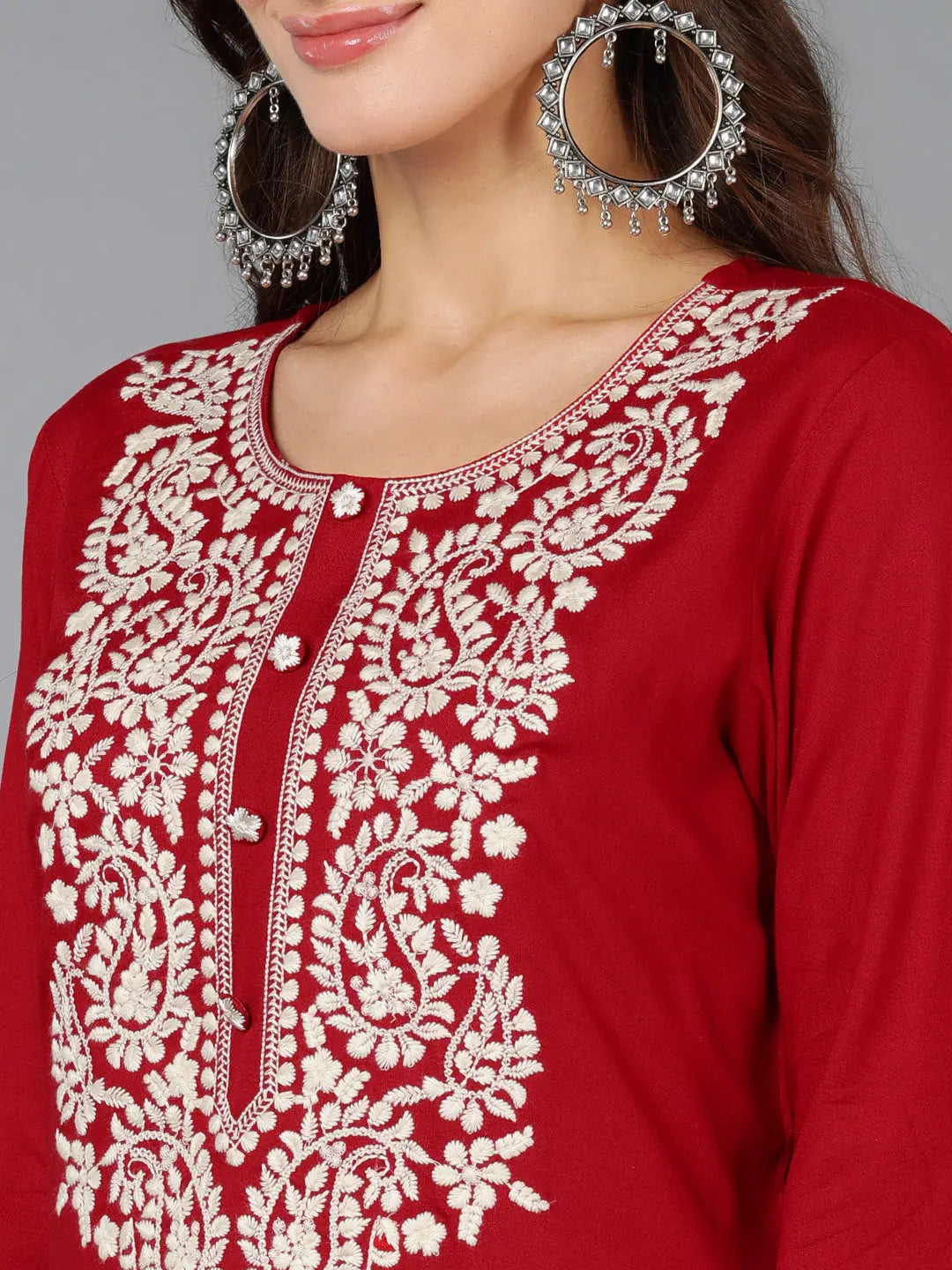 Embroidered Viscose Rayon Kurti - Party & Festival Style