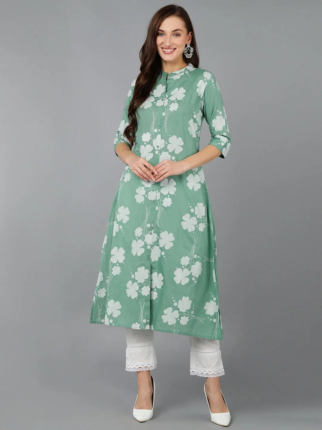 Cotton Floral Printed Kurtis | Indian Kurta Ladies - Ahika