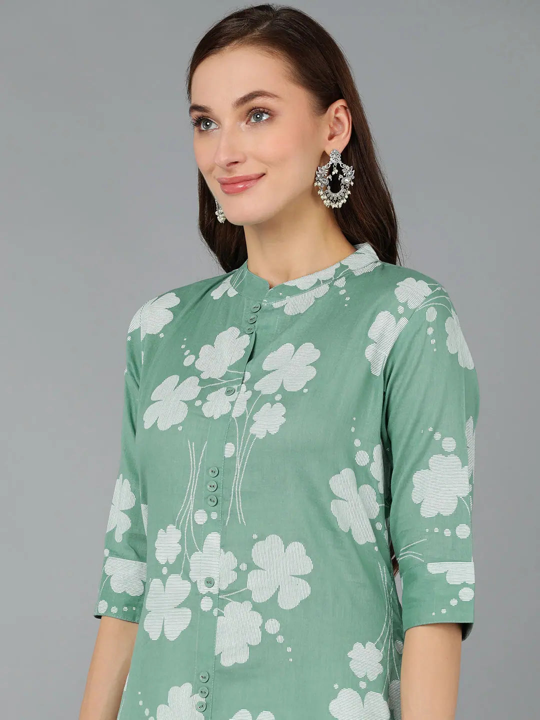 Cotton Floral Printed Kurtis | Indian Kurta Ladies - Ahika