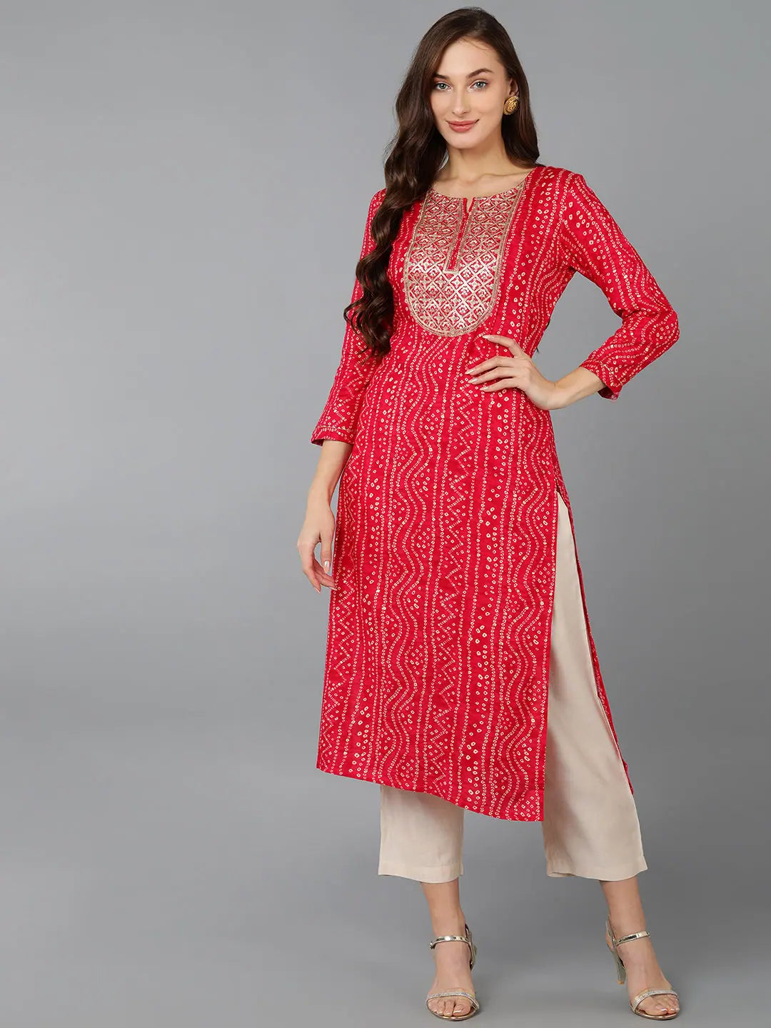 Embroidered Indian Kurta - Viscose Rayon Kurtis for Ladies