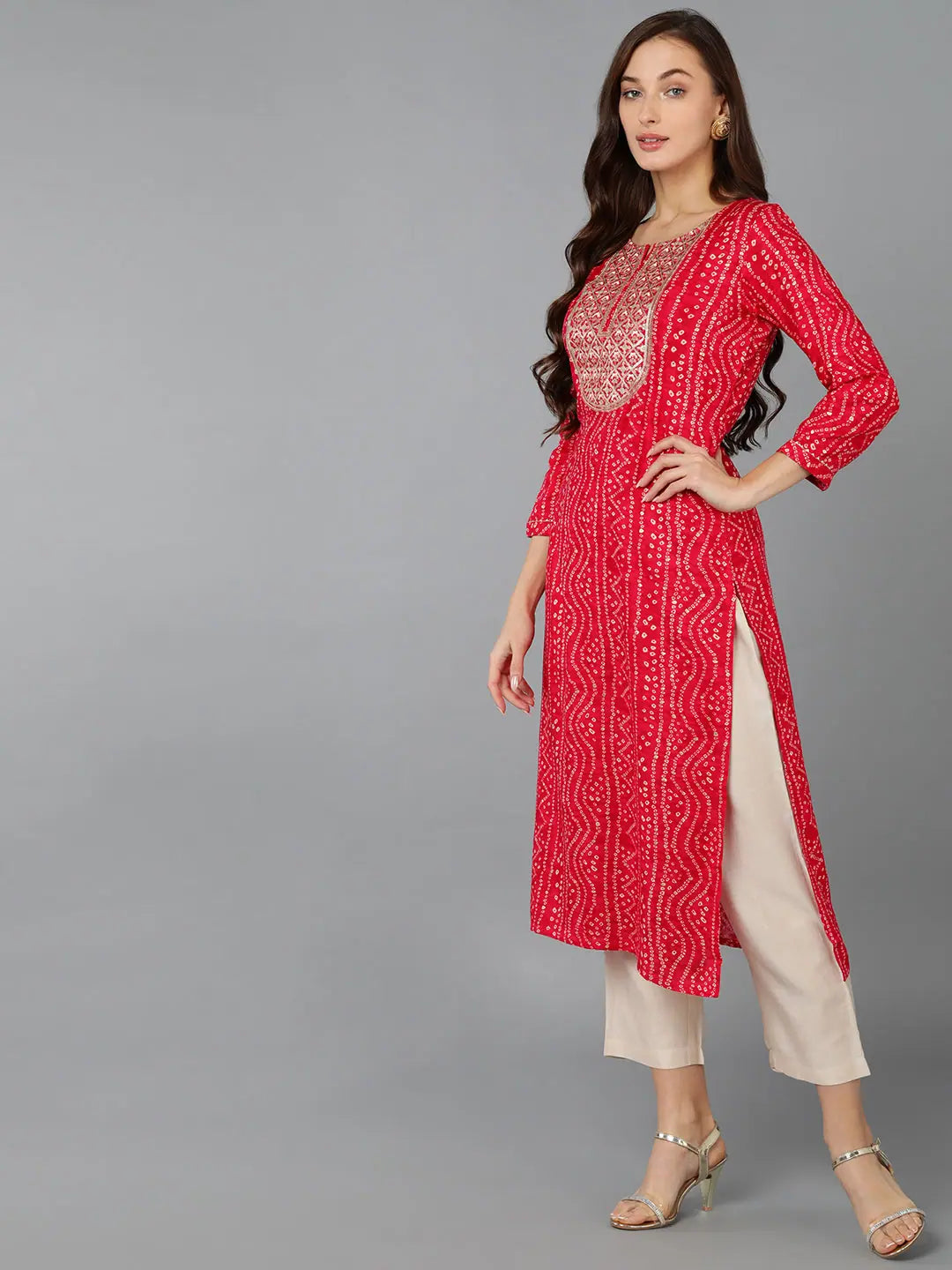 Embroidered Indian Kurta - Viscose Rayon Kurtis for Ladies