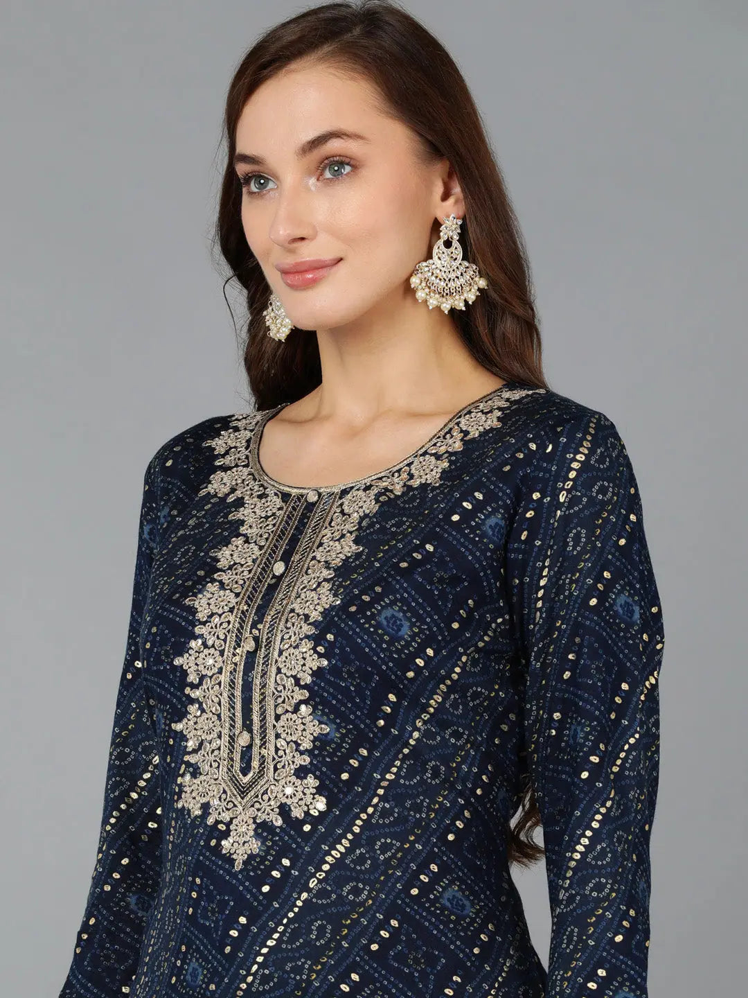 Elegant Embroidered Indian Kurtis Online - Viscose Kurta