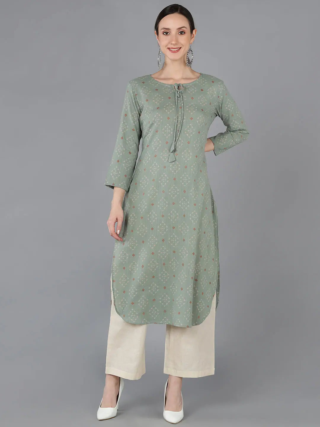 Abstract Print Cotton Kurti - Stylish Indian Kurta for Women