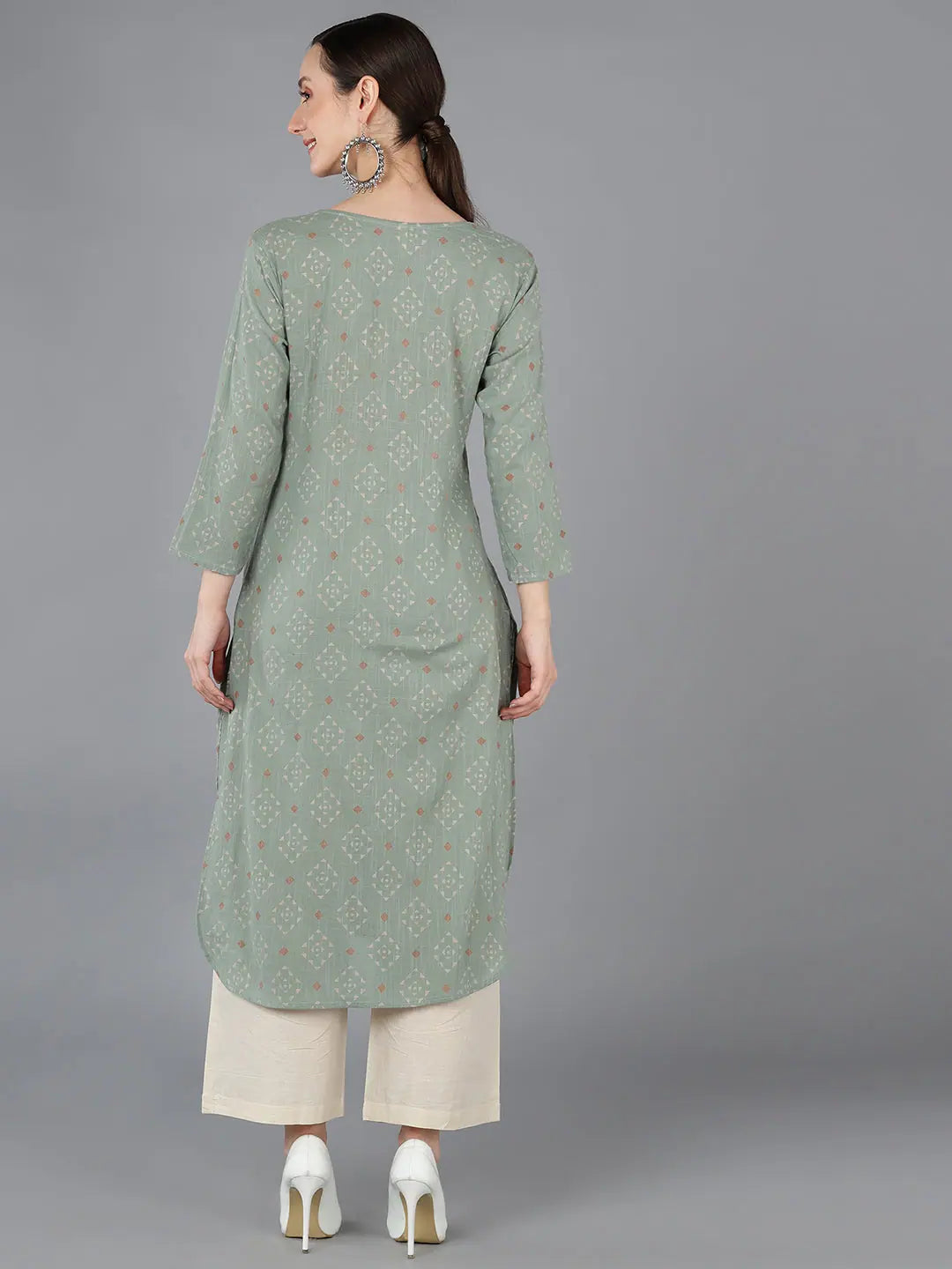 Abstract Print Cotton Kurti - Stylish Indian Kurta for Women