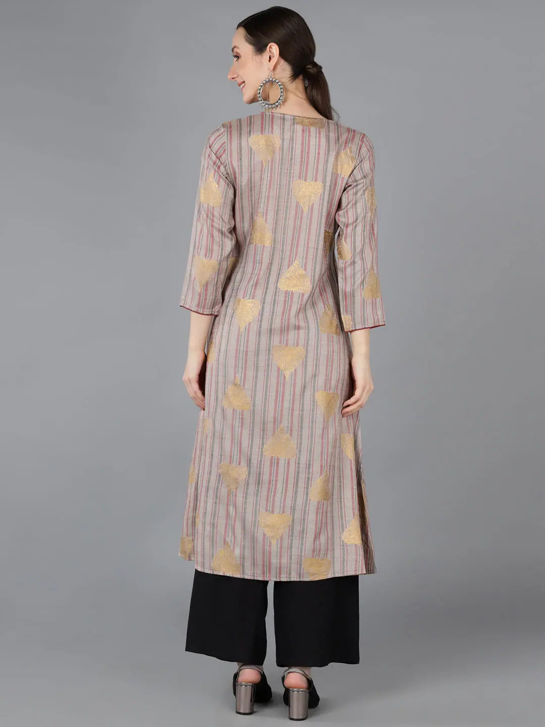 Striped Printed Kurta - Cotton Indian Kurtas for Ladies