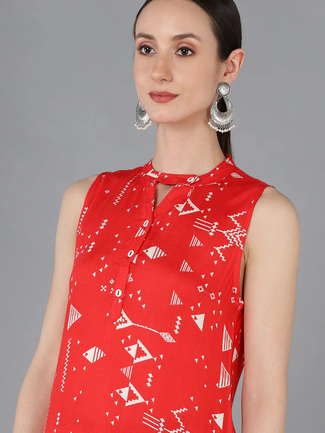 Geometric Print Indian Kurtis - Cotton Short Kurti for Women