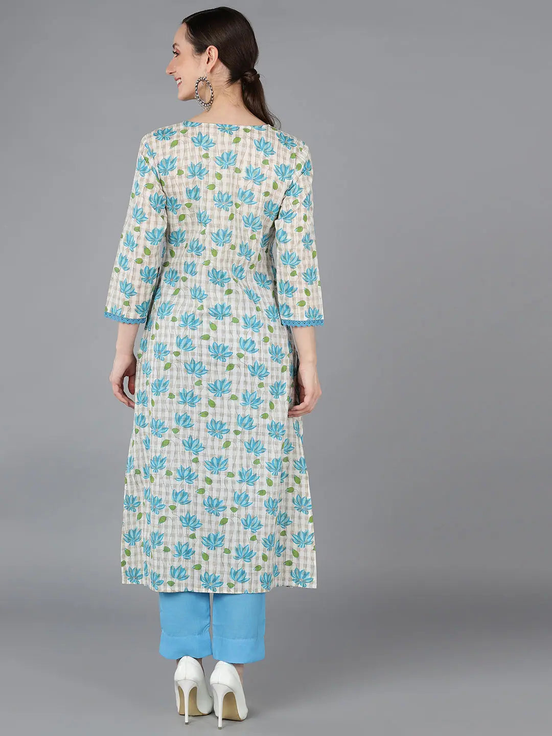 Floral Printed Cotton Kurti - Trendy Indian Kurta for Ladies