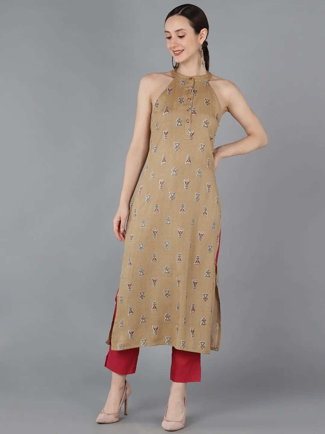 Geometric Printed Cotton Short Kurti for Women | Ahika