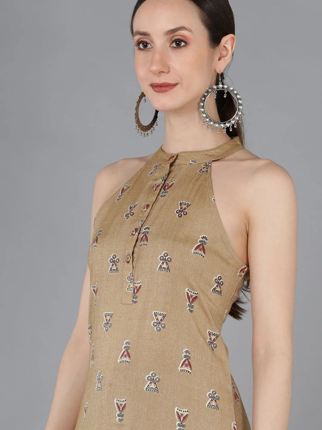 Geometric Printed Cotton Short Kurti for Women | Ahika