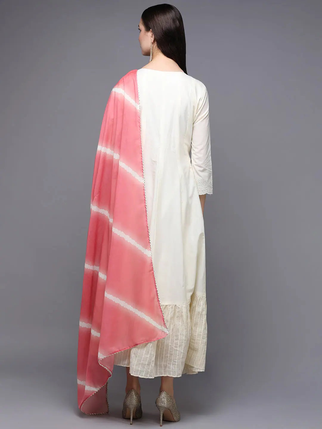 Off White Embroidered Cotton Kurta - Indian Kurta Ladies