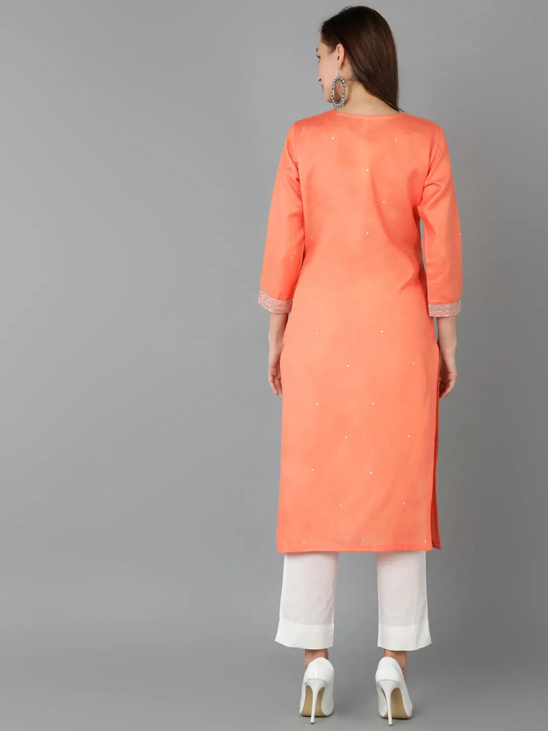 Cotton Blend Kurta - Solid Indian Kurti for Women - Ahika