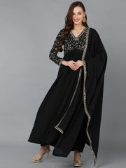 Women Georgette Embroidered Kurta-VCK9184