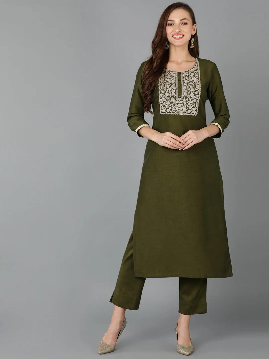 Silk Blend Embroidered Kurti | Elegant Indian Kurta for Women