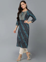 Viscose Rayon Navy Blue Printed-VCK9259