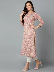 Viscose Rayon Rose Pink Printed-VCK9246