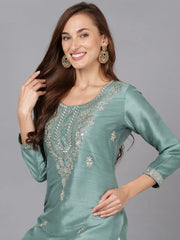 Women Silk Blend Embroidered-VCK9176