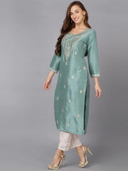 Women Silk Blend Embroidered-VCK9176