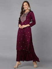 Women Silk Blend Embroidered-VCK9144