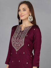 Women Silk Blend Embroidered-VCK9144