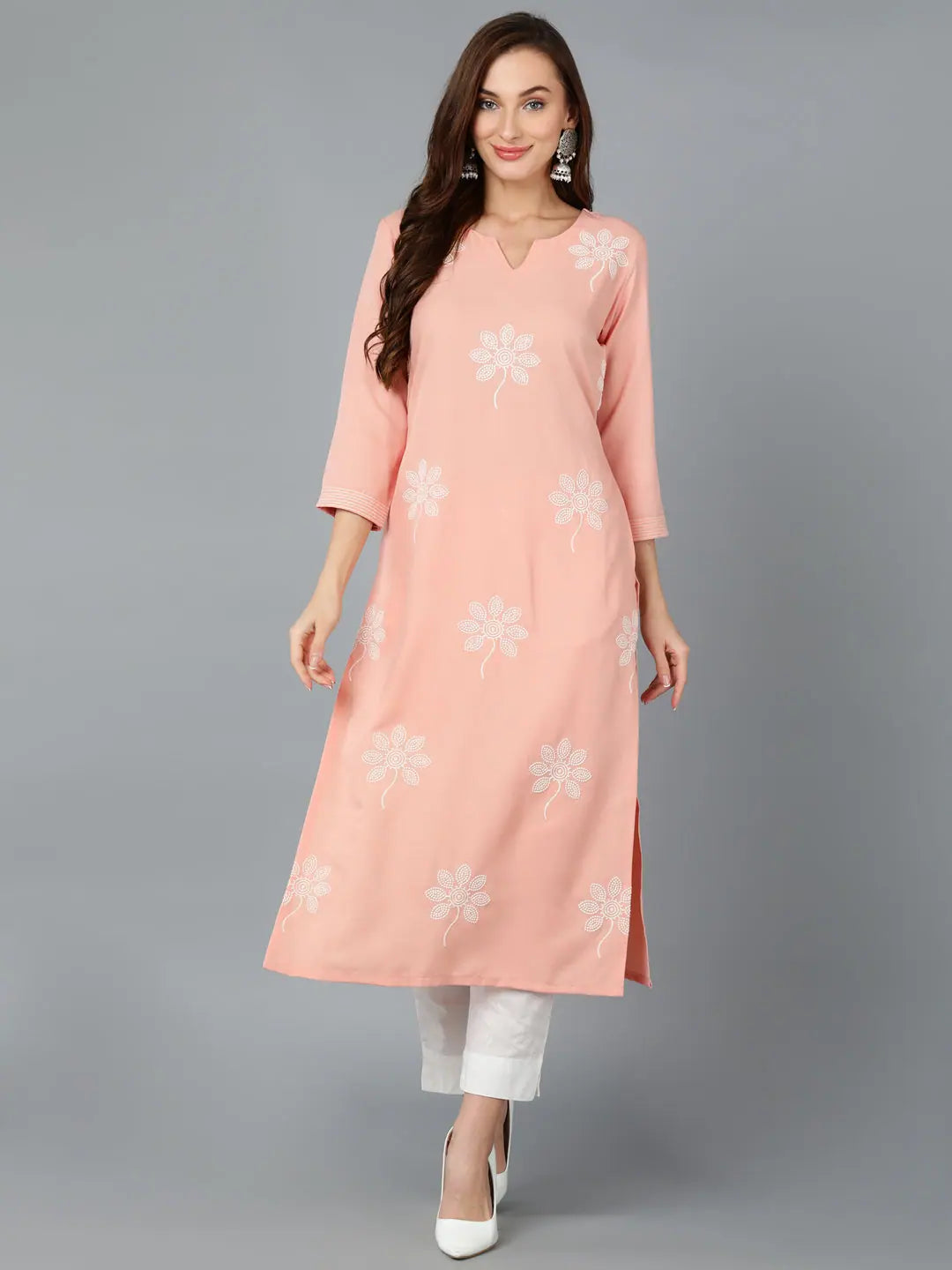 Elegant Black Embroidered Silk Blend Indian Kurta for Women