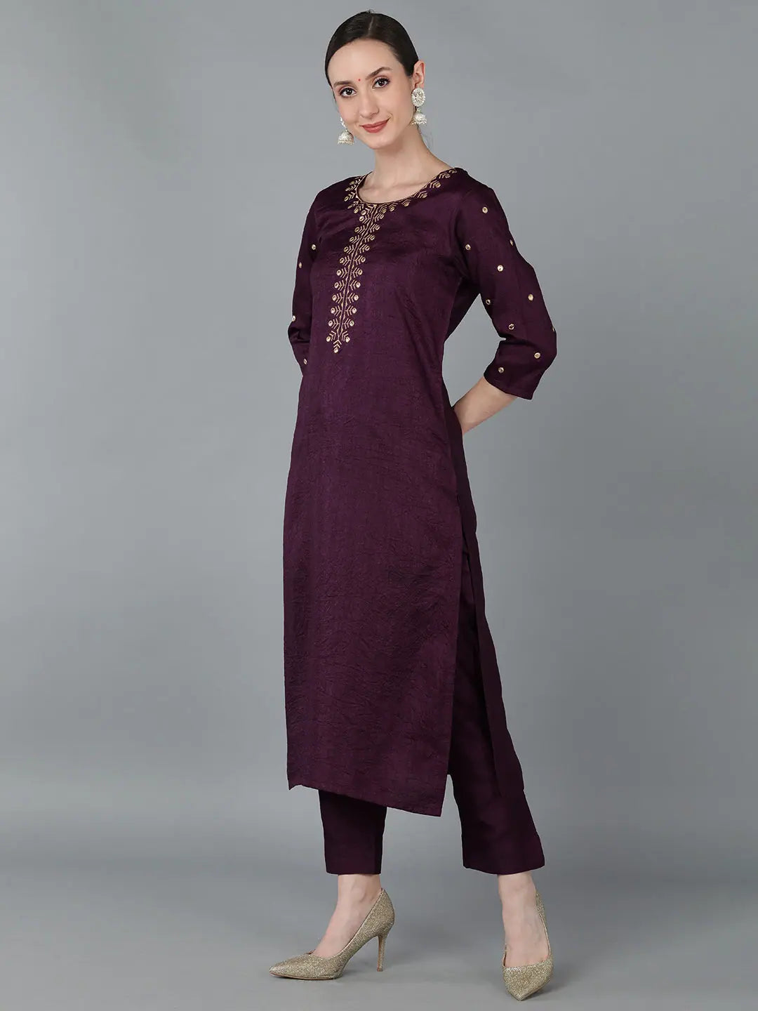 Silk Abstract Print Kurta - Stylish Indian Kurta for Women