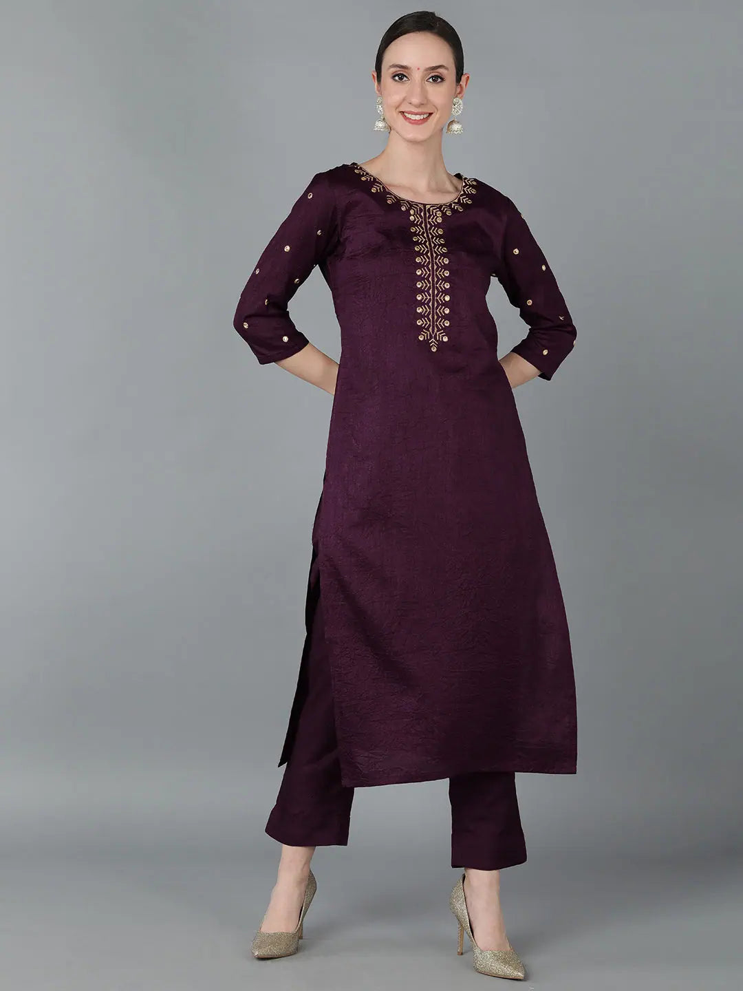 Silk Abstract Print Kurta - Stylish Indian Kurta for Women