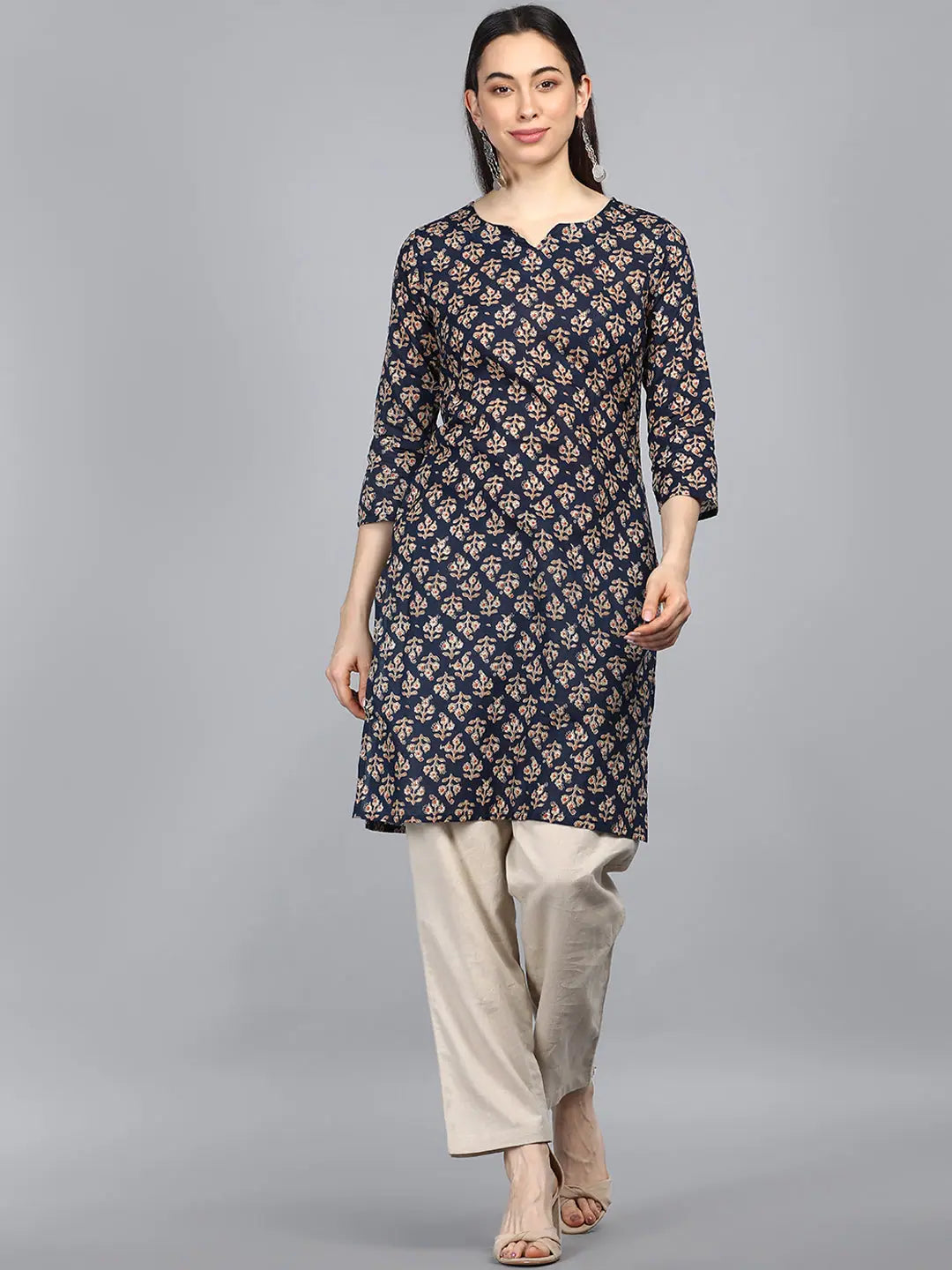 Cotton Printed Kurta-VCKSL8219G_L