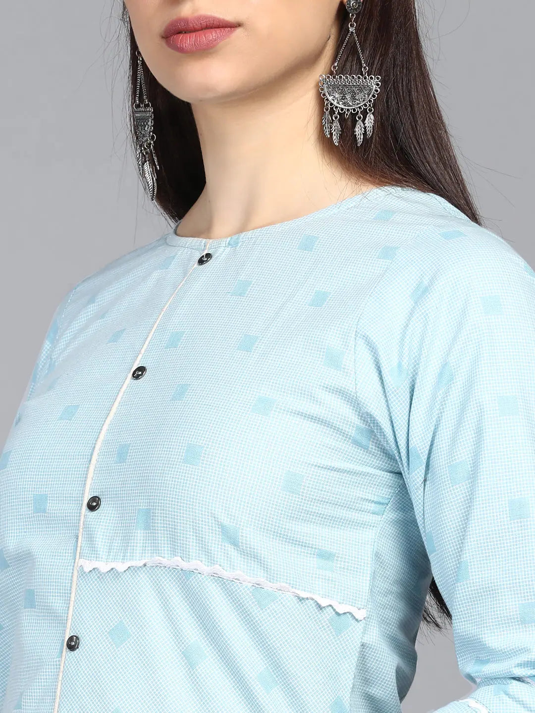 Cotton Printed Indian Kurta for Ladies - VCK8185G | Shop Now