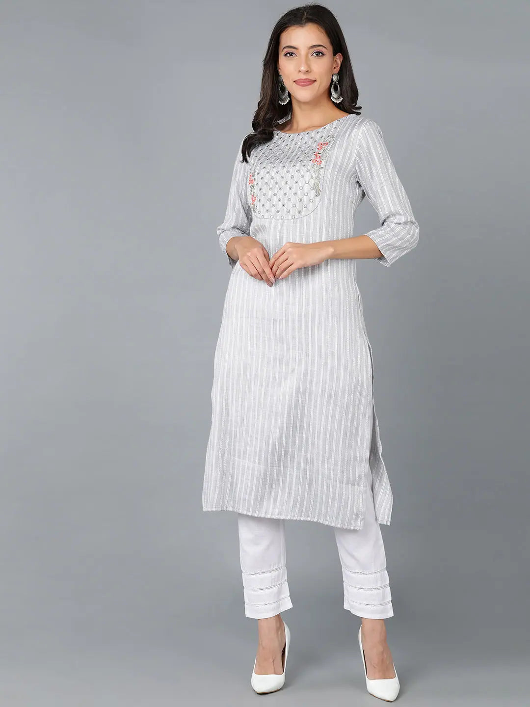 Cotton Yoke Design Indian Kurta for Women | Ahika