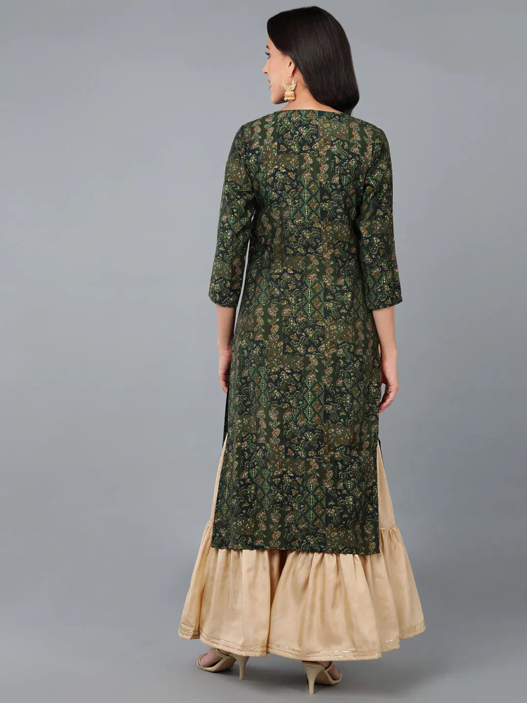 Elegant Embroidered Silk Blend Indian Kurta for Women
