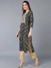 Viscose Rayon Black Bandhani Printed Kurta-VCK9267_XS