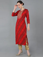Women Viscose Rayon Geometric Kurta-VCK8881