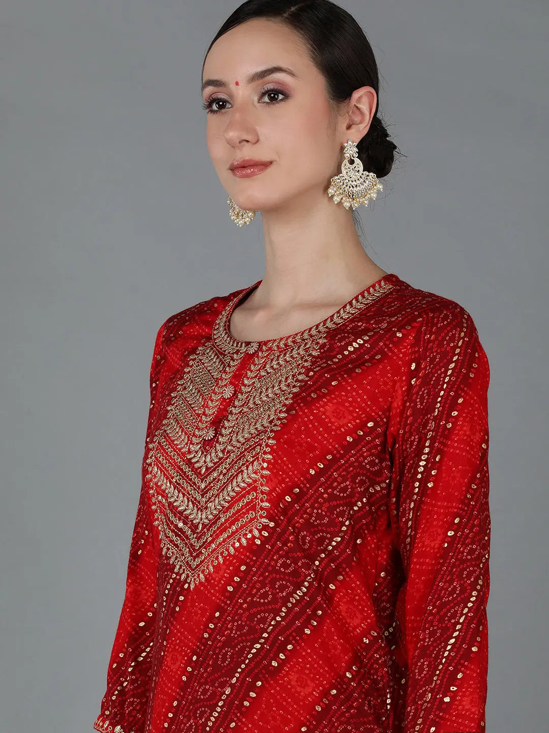 Geometric Print Indian Kurta for Women - Viscose Rayon Kurti