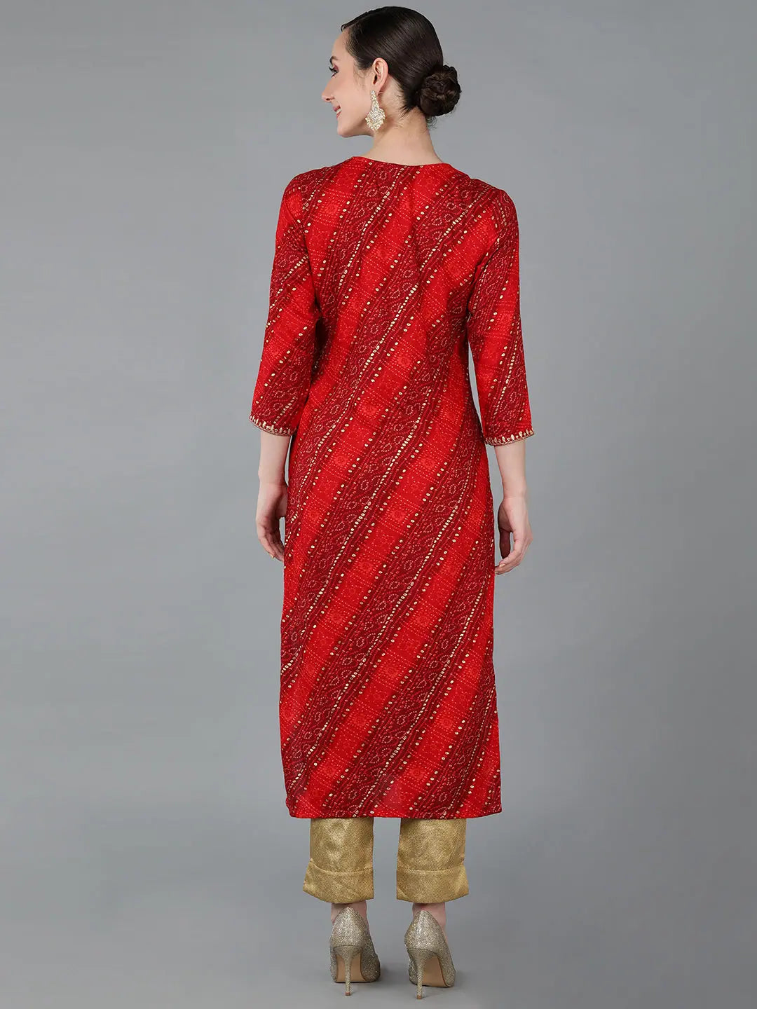 Geometric Print Indian Kurta for Women - Viscose Rayon Kurti