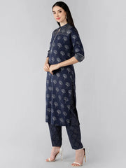 Women's Pure Cotton Printed Kurta Pant-VKSKD1190AB