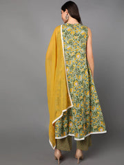 Cotton Floral Printed Kurta Palazzos Dupatta