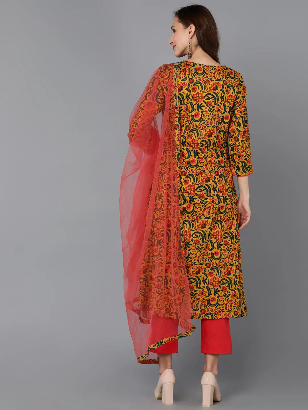 Pure Cotton Floral Printed Women's Kurta | Indian Kurta Sets