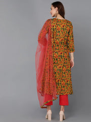 Women Pure Cotton Floral Printed Kurta-VKSKD1728
