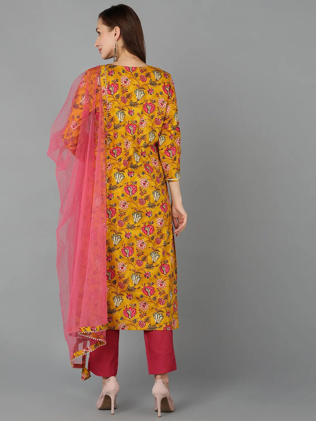 Printed Floral Cotton Blend Women's Kurta | Cotton Kurta Sets
