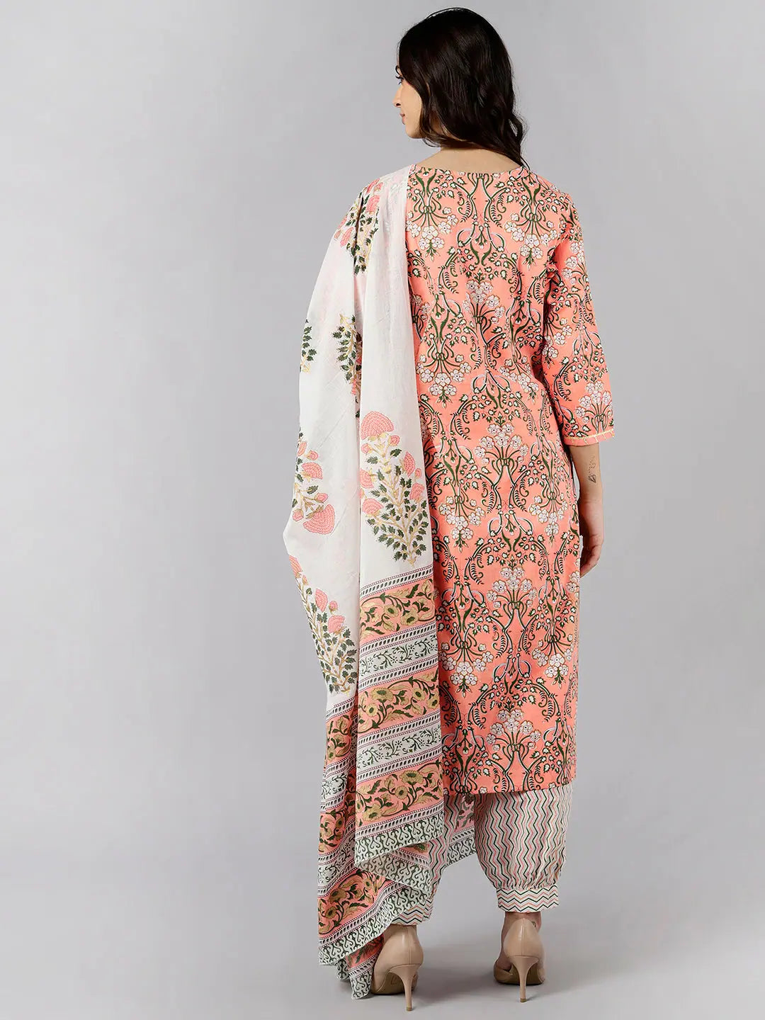 Cotton Printed Kurta Pant with Dupatta Set 