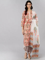 Cotton Printed Kurta Pant Dupatta Set-VKSKD1163A
