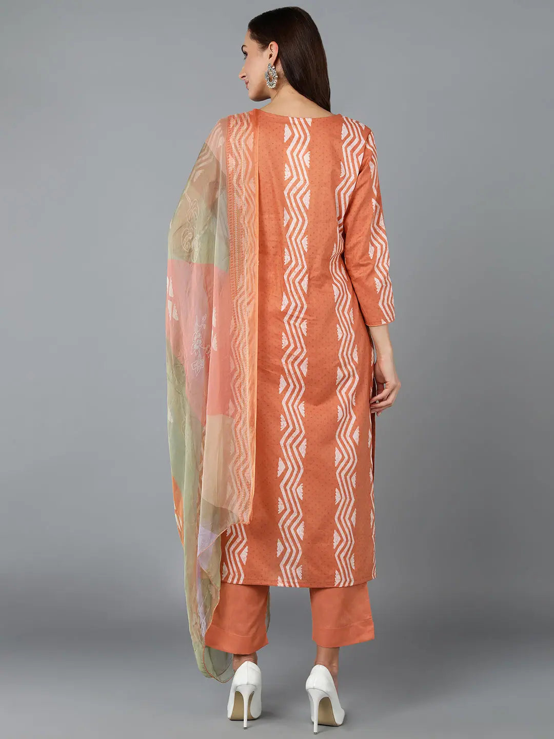 Trending Rust Silk Blend Kurta Pant Set With Dupatta | Indian Kurta Sets