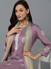 Silk Blend Lilac Straight Kurta Pant With-VKSKD1834A