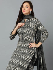 Silk Blend Charcoal Straight Kurta Pant With-VKSKD1817A