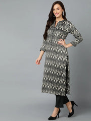 Silk Blend Charcoal Straight Kurta Pant With-VKSKD1817A